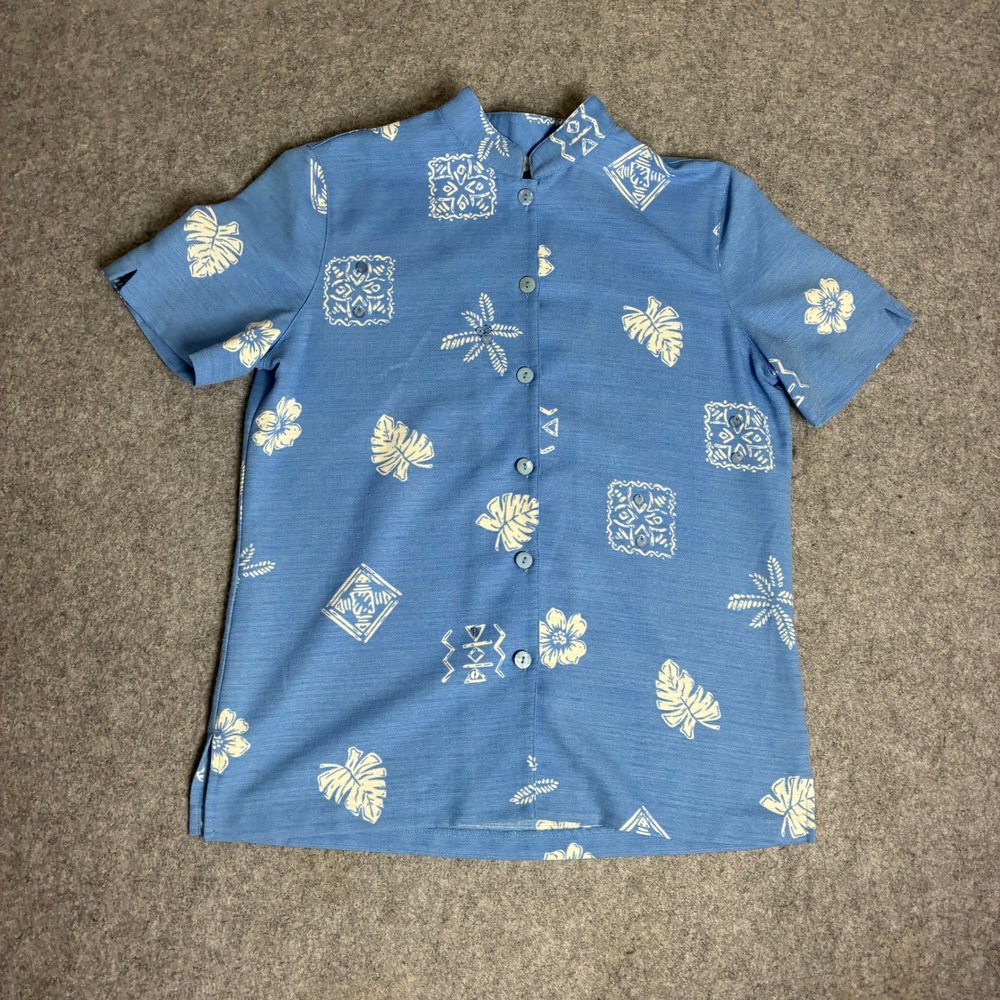 Drapers Damons Men's Small Tropical Tribal Print Short Sleeve Button Up Shirt